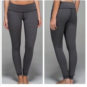 Lululemon Wunder Under Pant Full-On Luon Tri Geo Leggings size 8